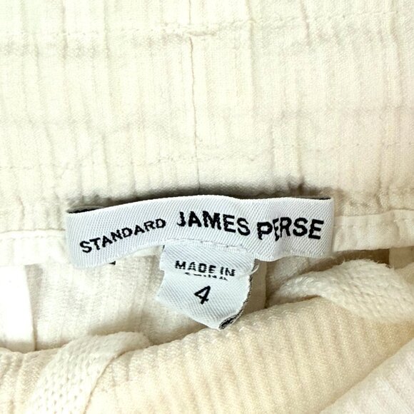 James Perse Cotton Linen Corduroy Pull On Relaxed Pants Womens 4 US XL Cream - Picture 2 of 8